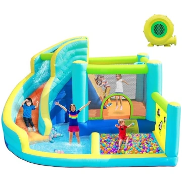 FBSPORT Bouncy Castle ar pūtēju, ūdens spēļu centr
