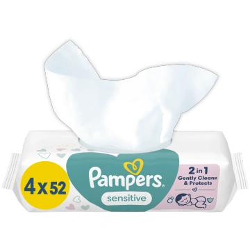 Pampers Sensitive Mitrās Salvetes Mazuļiem, 4 Iepa