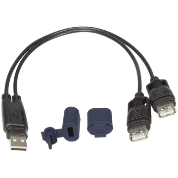 USB kabeļa sadalītājs ar ūdensnecaurlaidīgu vāku O