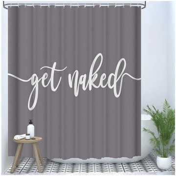 Eleroye dušas aizkars Funny Cute Get Naked Fashion