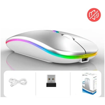 Bezvadu pele RGB, sudraba Nav norādīts