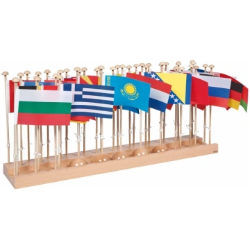 Montessori Eiropas valstu karogi 44 gab. ar stendu