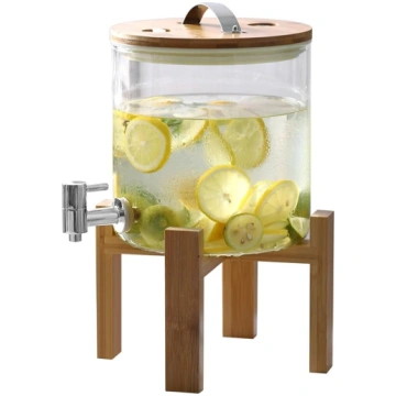 3L/4L/5L stikla ūdens dozators ar statīvu, mucas d