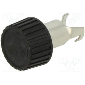 Fuse holder; 10A; 250VAC; on panel; black; UL94V-0