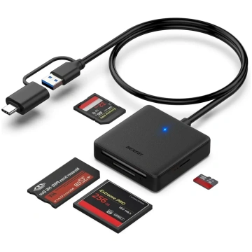 Benfei 4-in-1 Card Reader (USB-C, USB-A 3.0) for S