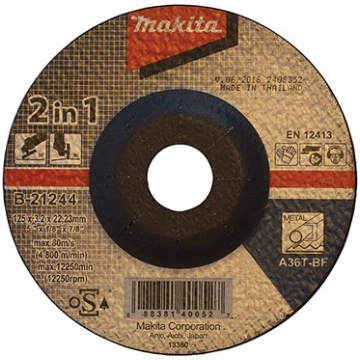 Griezējdisks / slīpripa 125x3.2mm, tērauds, Makita