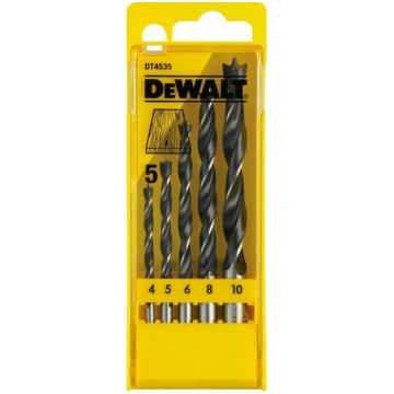 Urbju komplekts, 5 kokam Brad Point Drills DeWalt