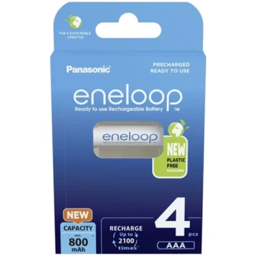 Akumulators Panasonic Eneloop, AAA, 800 mAh, 4 gab