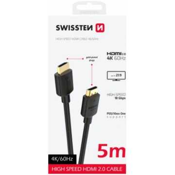 Swissten HDMI uz HDMI 4K Vads 5m 75501114