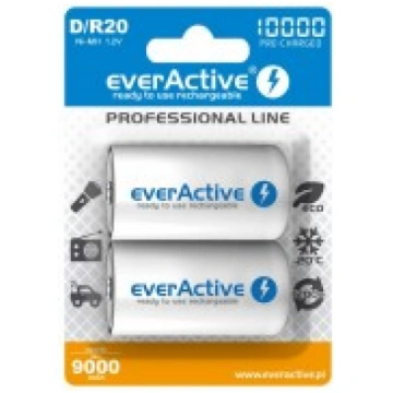 2x everActive Professional Line D R20 10000mAh 1.2