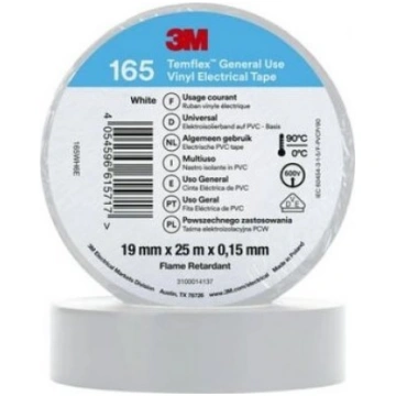 3M Tasma Izolacyjna 19Mm X 20M Pvc Temflex 165 Bia