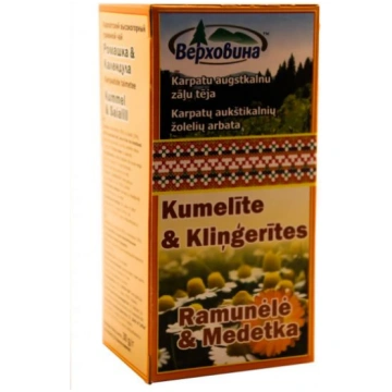 Zāļu tēja KUMELĪTE & KLIŅĢERĪTES 20x1.5g