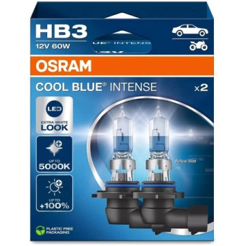 12V HB3 PIRN 60W 9005 +100% 5000K COOL BLUE INTENS
