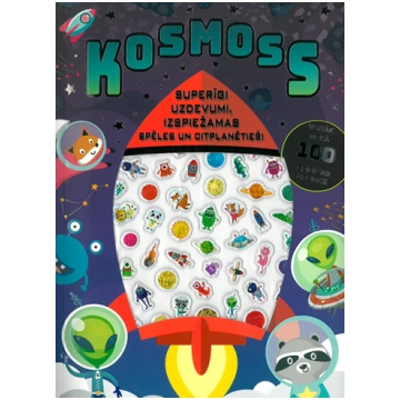 Kosmoss. Vairāk nekā 100 spīdīgas uzlīmes