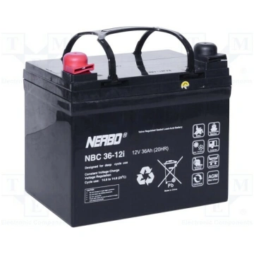 Re-battery: acid-lead; 12V; 36Ah; AGM; maintenance