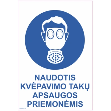 Zīme Jālieto gāzmaska Plastikāts (putots PVH 2 mm)