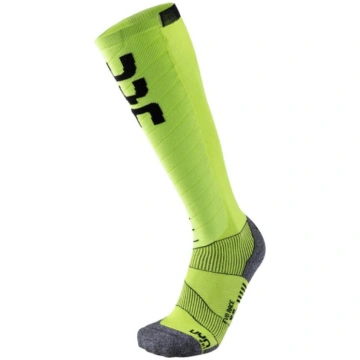 UYN Evo Race Men's Ski Socks, Green Lime/Blac