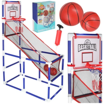 Pārnēsājama basketbola spēle bērniem ar 2 bumbām u