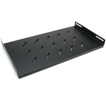 Fiksēts plaukts 19" komutācijas skapim 450mm, meln