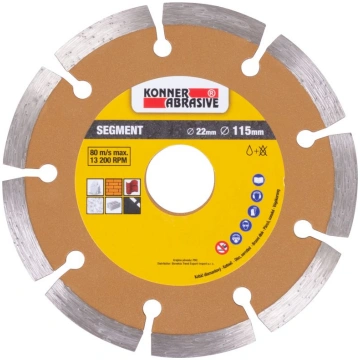 Dimanta griešanas disks KONNER 115, sausai griešan