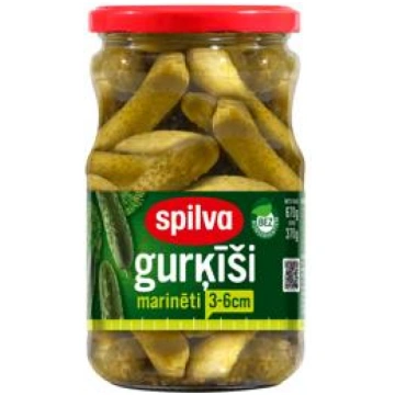 Marinēti gurķīši 3-6cm SPILVA 670g