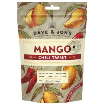 Dave & Jon"s žāvēti mango ar čili 100 g 7350054797