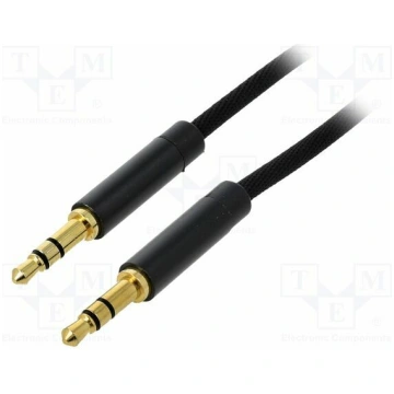 Cable; Jack 3.5mm 3pin plug,both sides; 2m; Platin