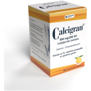 Calcigran 500 mg/200 SV košļājamās tabletes N100