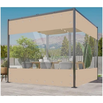Caurspīdīgs brezenta tents ar cilpām, ūdensnecaurl