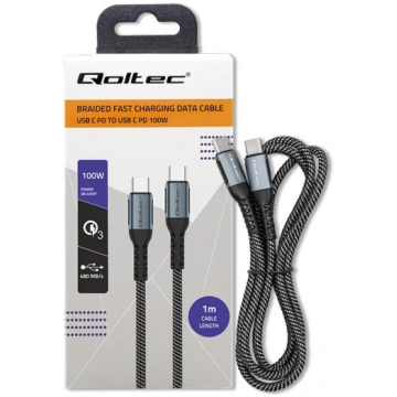 Qoltec USB 2.0 type C Cable | USB 2.0 type C 100W 