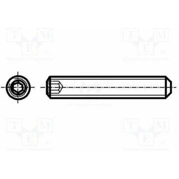Screw; M2.5x12; 0.45; Head: without head; hex key;