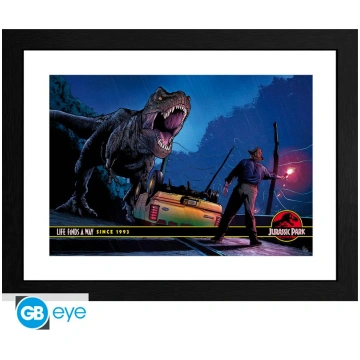 JURASSIC PARK - Framed print Alan Grant vs T-Rex (