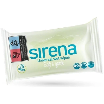 SIRENA Mitrās salvetes Sirena, 1 sl, 15 gab