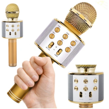 Bezvadu karaoke mikrofons ar Bluetooth skaļruni un