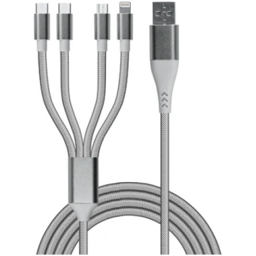 USB 6in1 kabelis USB/USB-C/MicroUSB/Lightning DPM 