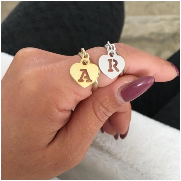 Anello CUORE & INIZIALE - Gold / V