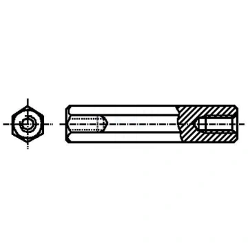 Screwed spacer sleeve | Int.thread: M4 | 12mm | st