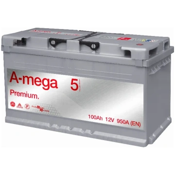 Akumulators A-mega Premium, 12 V, 100 Ah, 950 A