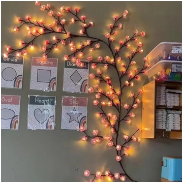 LED ķiršu ziedu zaru gaismas, ķiršu ziedu LED sien