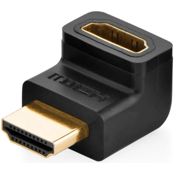 Adaptera leņķa kontaktdakša HDMI ligzdai melns UGR