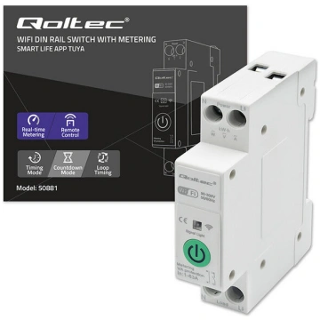 Qoltec 63 A relejs DIN sliedei ar elektroenerģijas