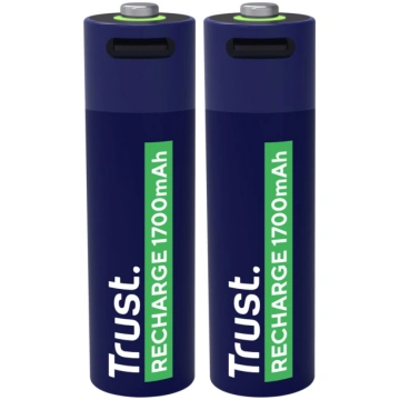 Uzlādējamās baterijas Trust, AA, 1700 mAh, 2 gab