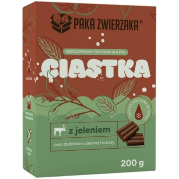 PAKA ZWIERZAKA Briedis cepumi ar zaļo tēju, 200 g 