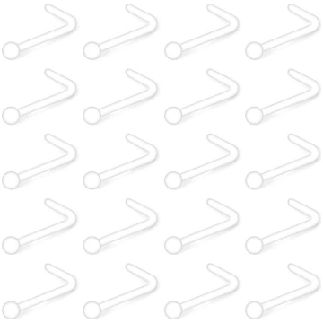 Rajnard 20G caurspīdīgi deguna gredzeni Nose Studs