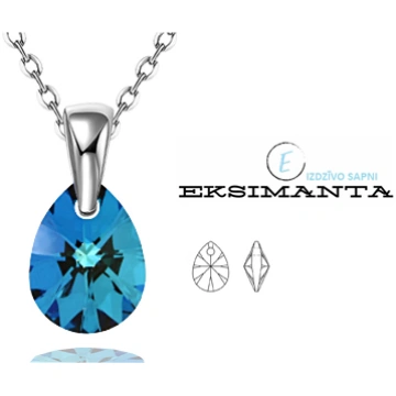 Sudraba Kaklarota ar Swarovski Elementu Eksimanta.