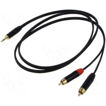 Cable | Jack 3.5mm plug,RCA plug x2 | 1.5m | black