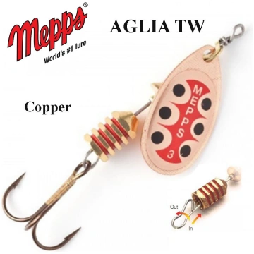 Mepps AGLIA TW ar noņemamu āķi Copper 4.5 g