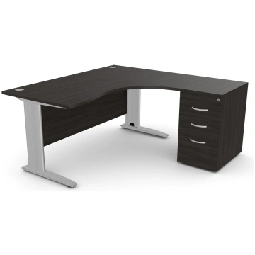 Biroja galds THEO CORNER SET 160 x 160 cm, ar atvi