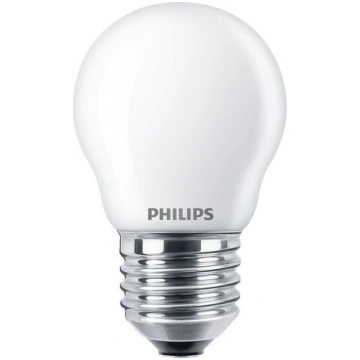 PHILIPS LED Klasiska 40W Sfēriska E27 Siltā Balta 