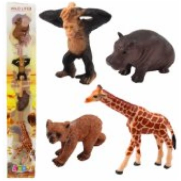 LEAN Toys Set of Mini Figures Wild Animals Chimpan